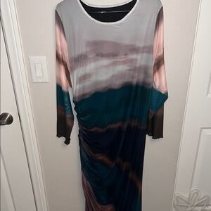 SHEIN CURVE Multicolor Long Sleeve Dress
